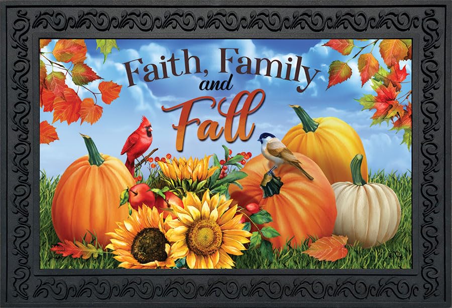 Briarwood LaneFaith Family and Fall Doormat 30" x 18" Indoor Outdoor
