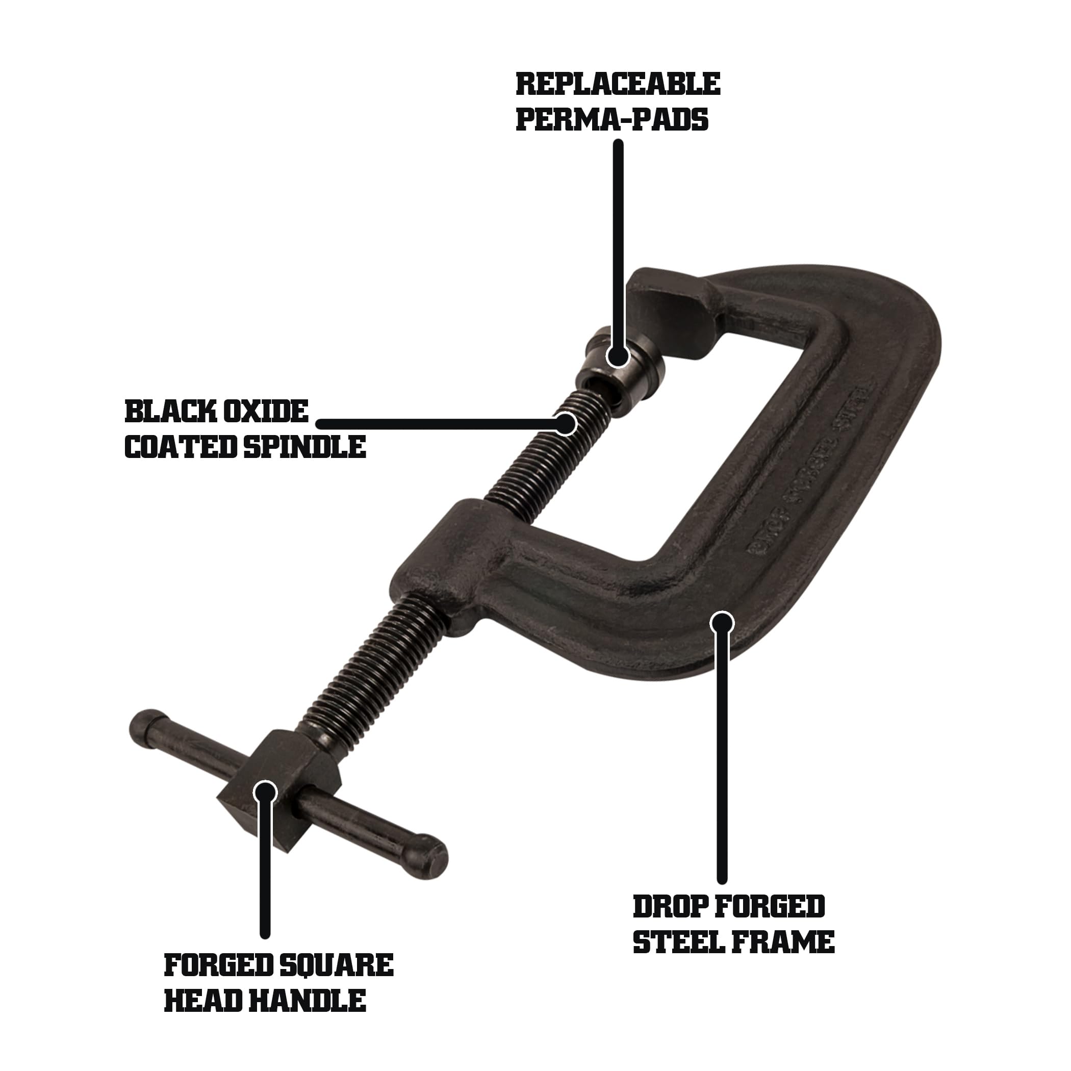 Wilton 14156 106, 100 Series Forged C-Clamp-Heavy-Duty, 2-Inch-6-Inch Jaw Opening, 2-1/2-Inch Throat Depth - Image 2
