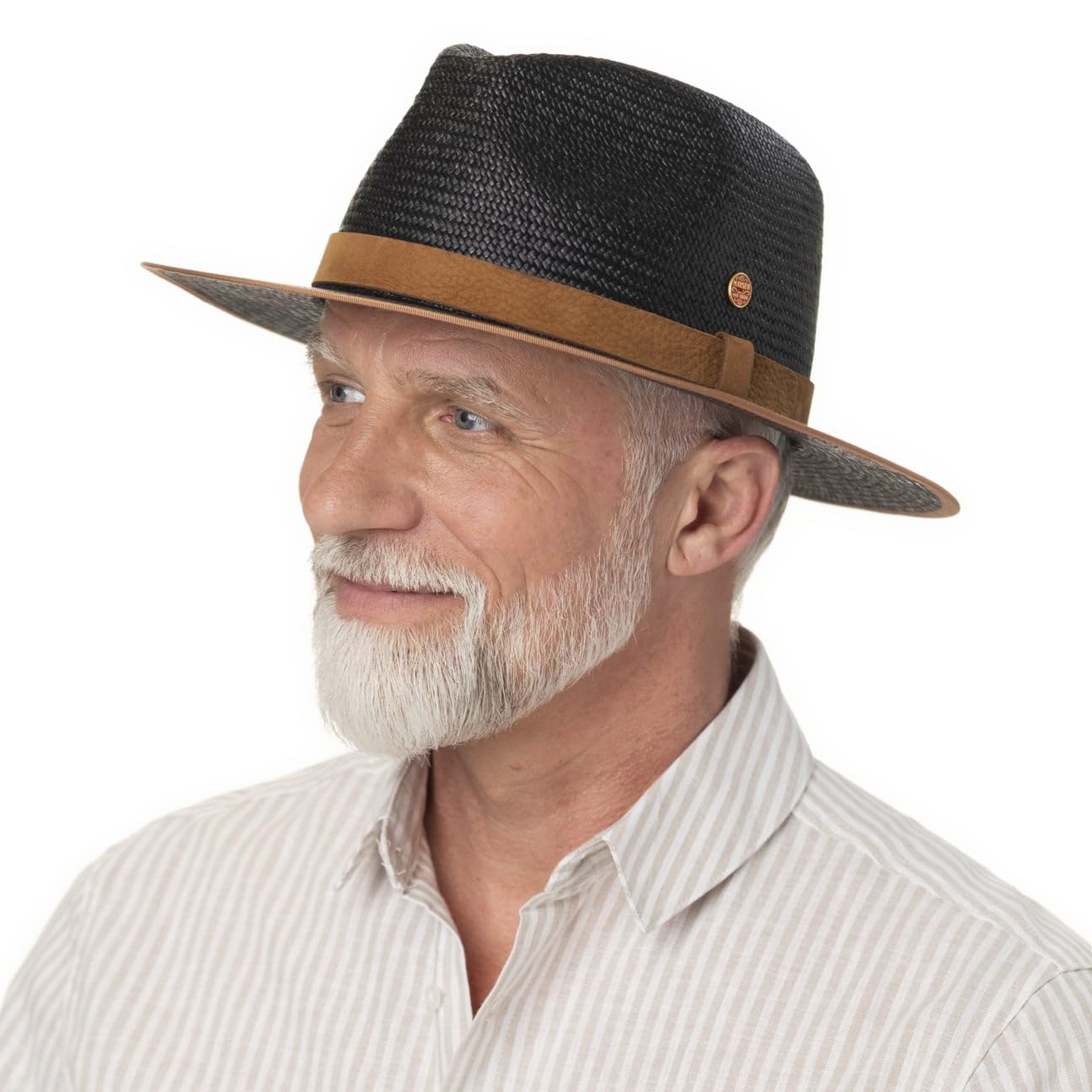 Mayser Fernando Sombrero Traveller Panama Trenzado Fino Cinta de Piel Hecho en UE Unisex Primavera Verano