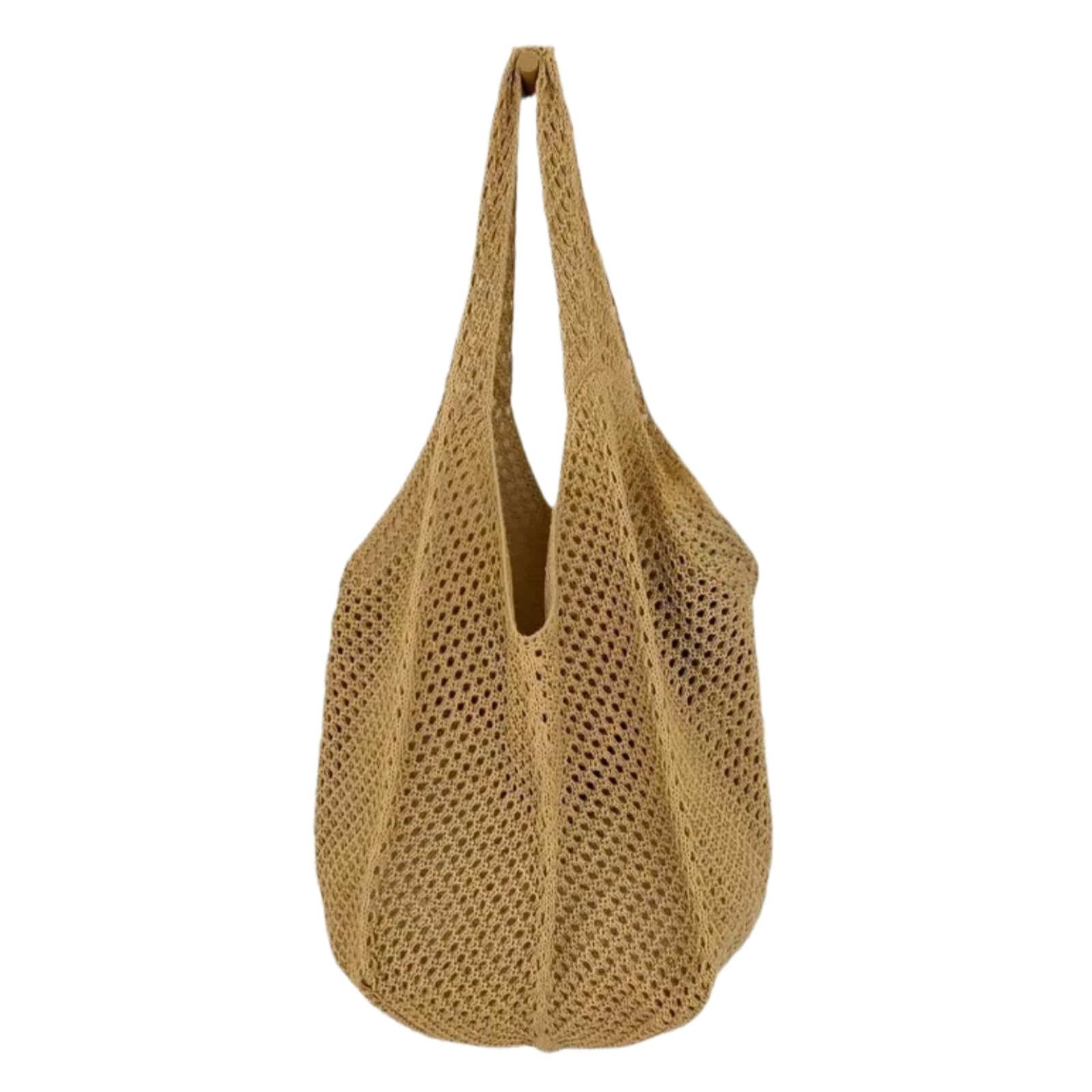 Ebzfaso Khaki Knitted Hollow Woven Shoulder Bag
