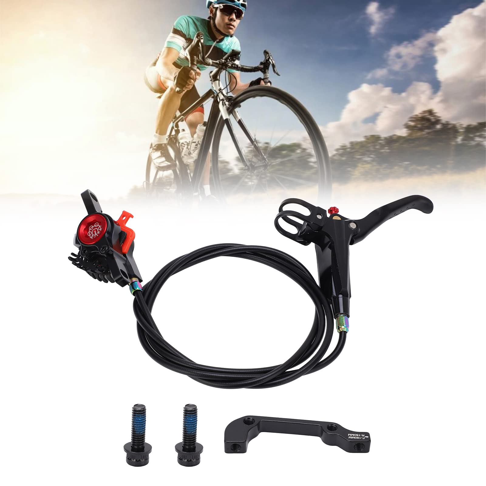 Étrier de frein à disque hydraulique arrière de vélo, étrier de Rotor de 160mm (Noire)