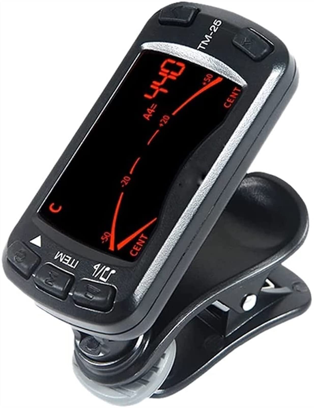 Portatile Clip-on 2 in 1 accordatore for Chitarra elettrica e metronomo, accordatore Multifunzionale for Chitarra Basso cromatico Violino Ukulele