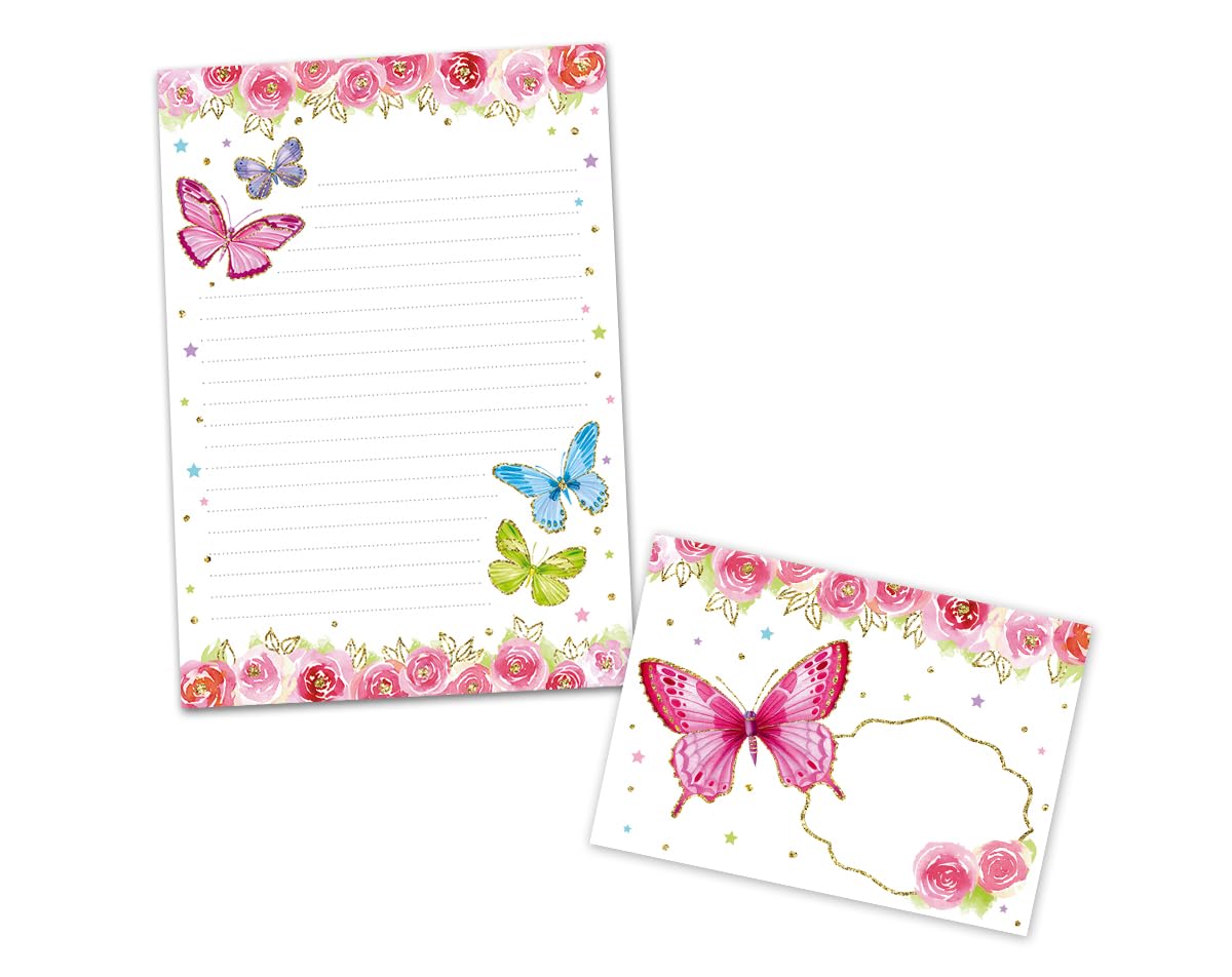 Papier à lettre A5 avec enveloppes pour enfants - Bloc ligné 25 feuilles + 15 enveloppes