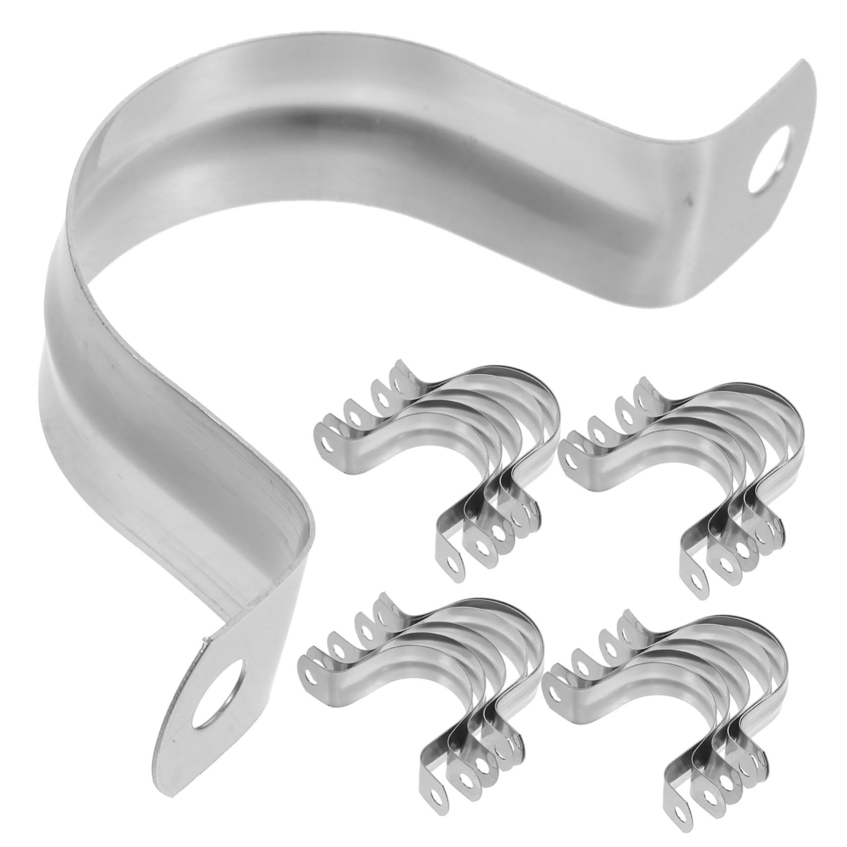 DOITOOL 100pièces Collier de Serrage U Métallique pour Tubes et Câbles Colliers Robustes pour Fixation sur Murs et Bois