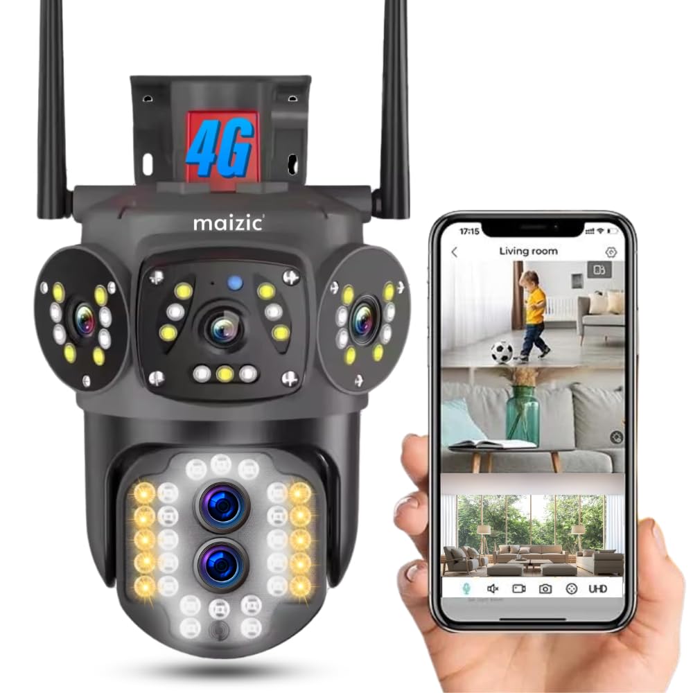 Maizic Smarthome 4G/5G FHD 5+5MP Pan/Tilt Dual Lens/Triple Screen View Zoom Outdoor CCTV Camera with Color Night Vision, Waterproof(IP66), 2 Way Audio, Motion Detection, Support SD Card Up to 256GB-picture-35
