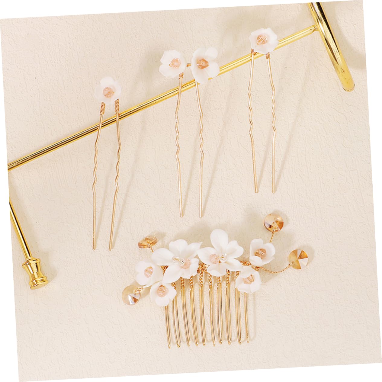 MAGICLULU 12 Stk Blumen seithaar kamm Haarspangen Haarklammer hair clips comb Haarnadel haarschmuck Frauenhaarstock Blumenhaarstab für Frauen Hanfu Brötchen die Blumen Stift Braut Keramik