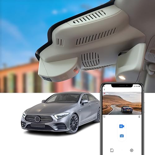 Fitcamx Cámara de tablero 4K adecuada para Mercedes-Benz CLS 450 4MATIC 2019 2020 2021 2022 2023 (HD2-6118), aspecto OEM, video UHD 2160P, grabación
