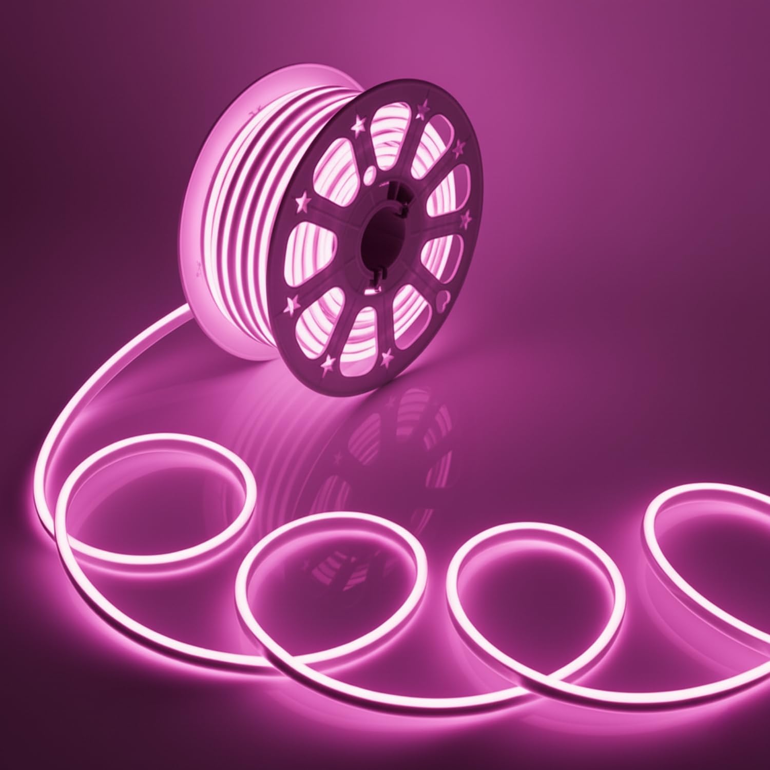 One94Store 16.4 Feet Neon LED Strip Light with 220V Plug | Cuttable Flexible IP65 Waterproof 2835 LED Rope Light with Switch for Home, Bedroom, Party, Gaming Room, Christmas & Diwali (Pink)
