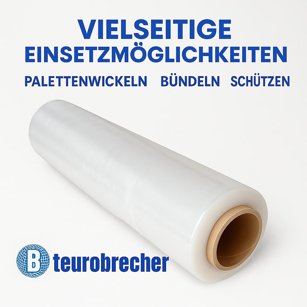 Stretchfolie Transparent 50cm 2,5 kg 23my Verpackungsfolie 6 Stück