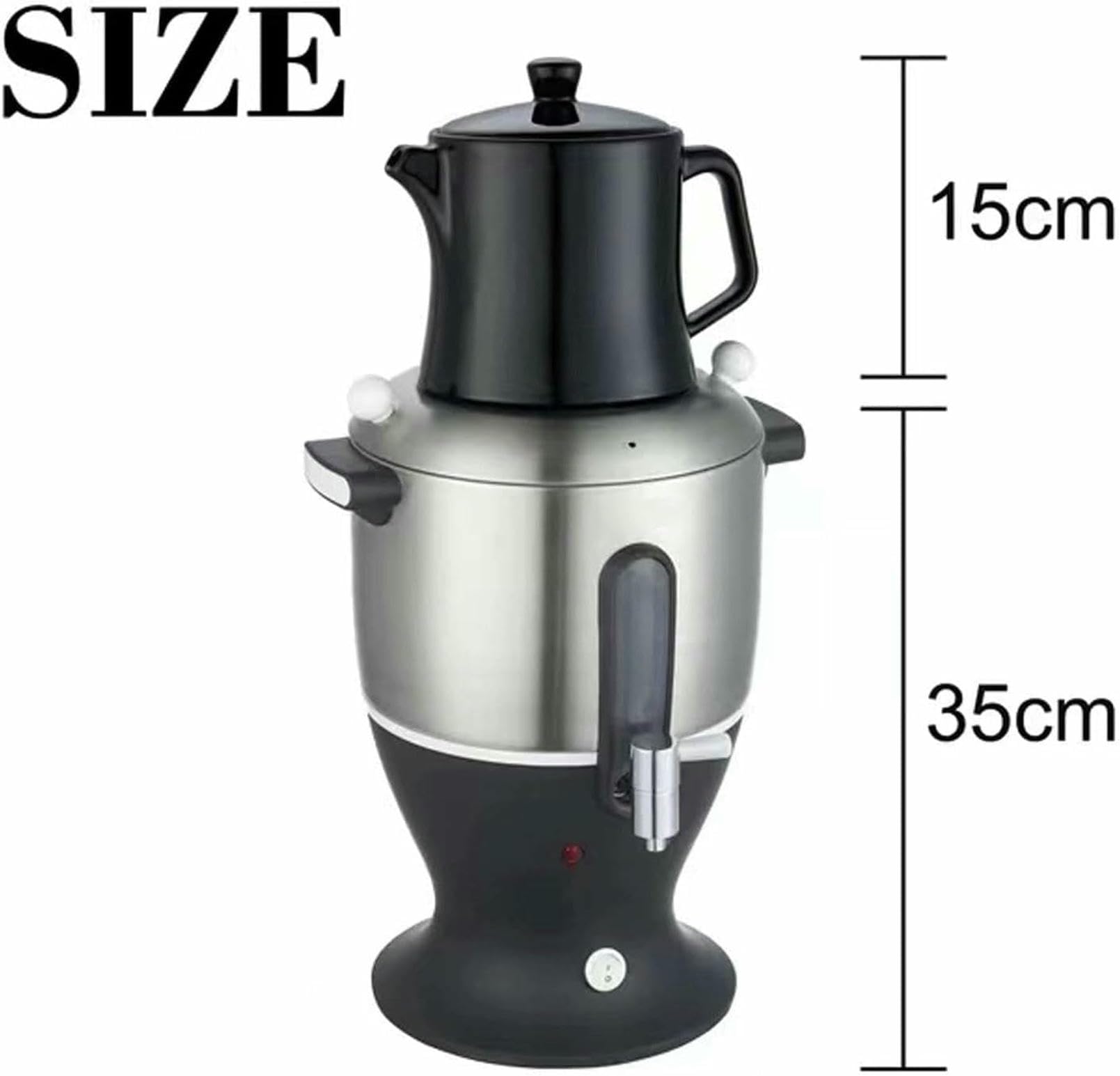 Machine À Thé, Samovar Électrique, Double Casserole en Acier Inoxydable, avec Fonction De Maintien Au Chaud, Chauffage Rapide, Facile À Utiliser, pour Le Bureau Et La Maison (Noir)