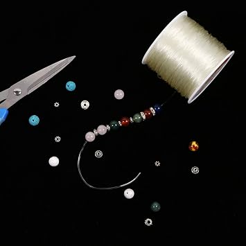 Kissbuty 100 Meters /Roll 1.0mm Elastic Stretch Crystal Nylon Thread Fishing Line Wire for Craft Bracelet Beads, 100meter