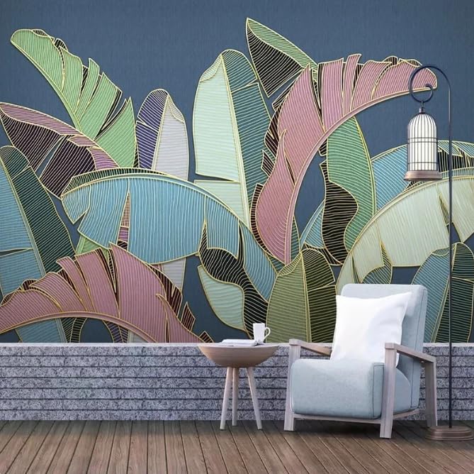 Papier peint panoramique tropical haut de gamme style nordique 400x280cm pour grand mur