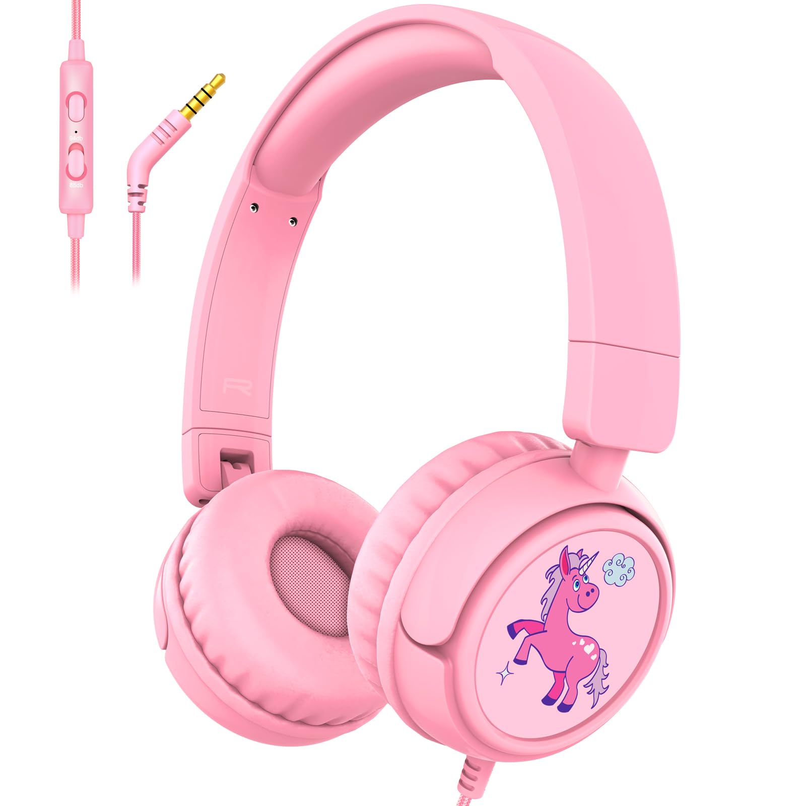 K6 Kids Headphones 85 94dB Volume Limit Wired Headphones for Kids 3 5mm Jack Foldable Stereo Sound Toddler