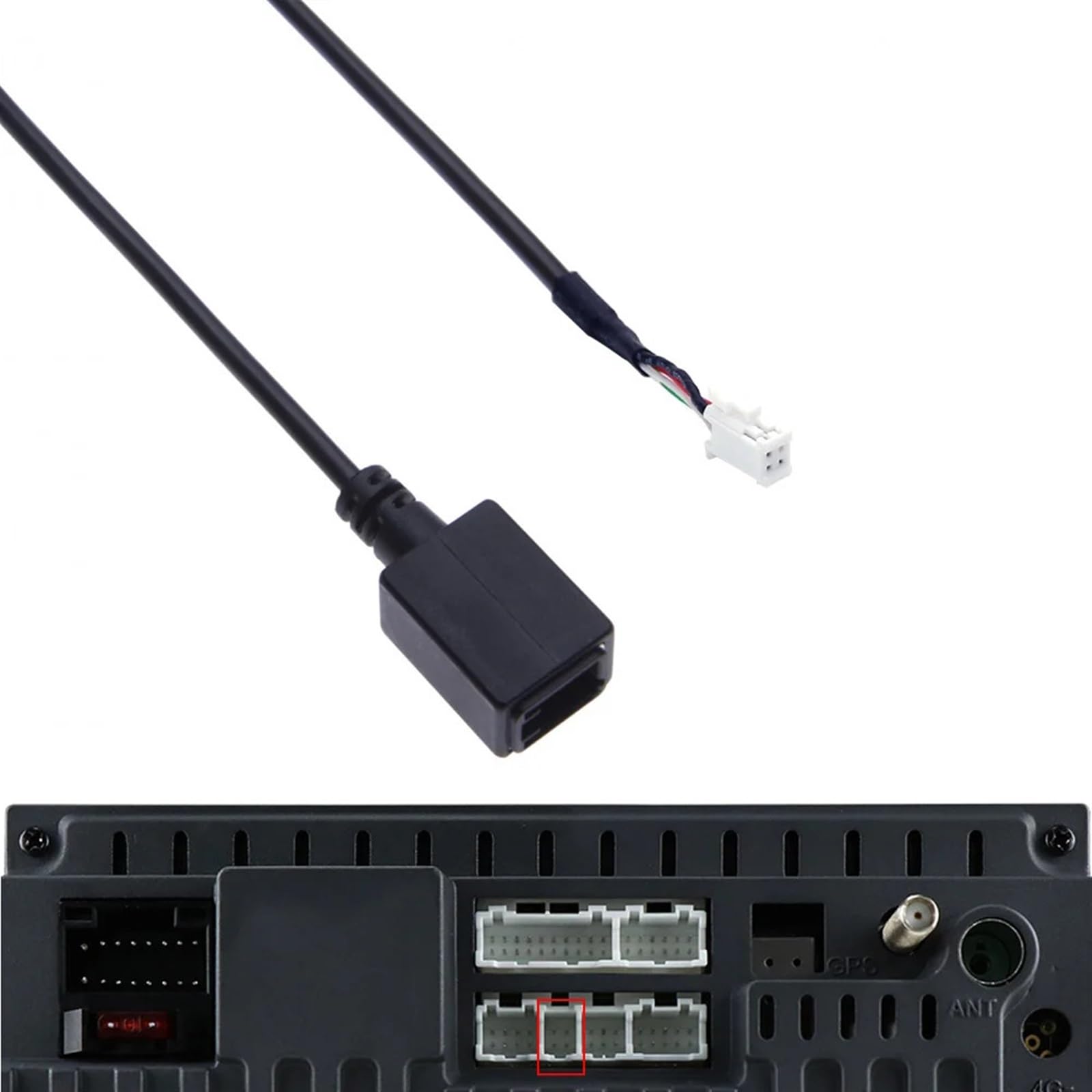 Adaptateur de prise 4 broches personnalisé for Subaru vers rallonge de ligne d'interface USB standard for câble de données multimédia d'entrée audio auxiliaire de voiture Suzuki(For Suzuki Vitera