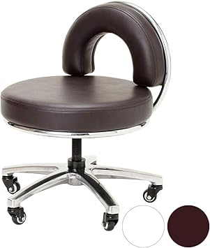 Amazon Co Jp Donu ドーナ フットスツール 座面高さ25 35cm ダークブラウン フットスツール フットケアスツール フットケアイス フットイス ネイルスツール ペディキュアスツール ロースツール 昇降式 キャスター付き 背もたれ付き スツール イス 椅子 チェア