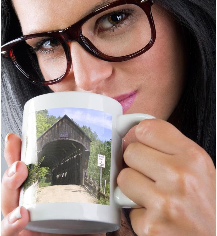 Miniatura 2 de 3dRose Worral, Vermont. Puente cubierto - US46 MDE0019 - Michael DeFreitas - Tazas (mug_95029_3)