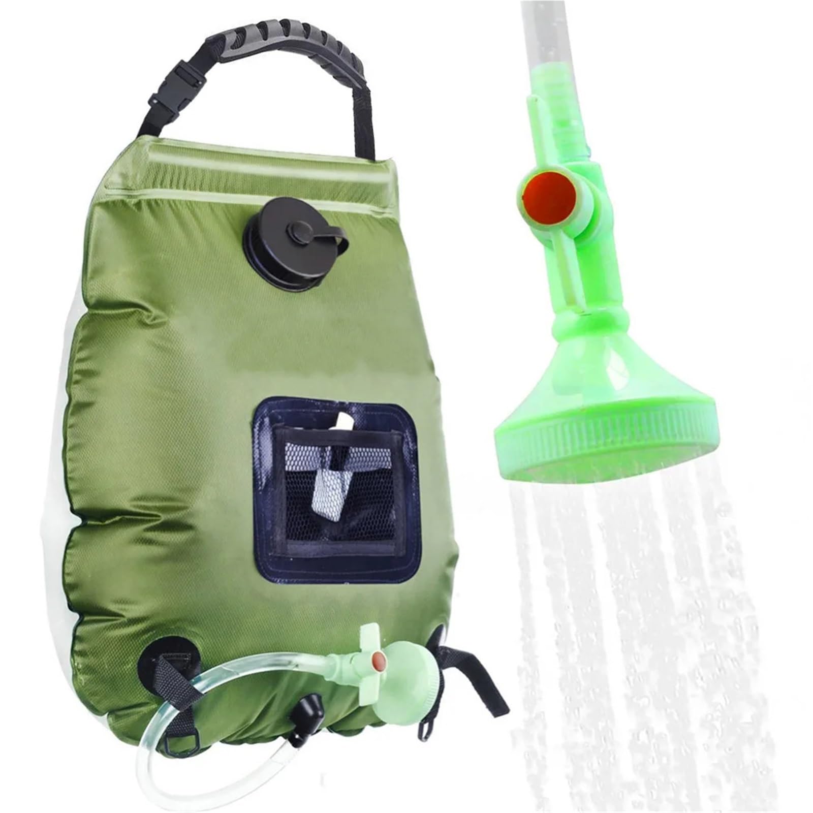 Ducha de Camping, Bolsa de Ducha Solar Plegable for Camping, 20 l, for Exteriores, con calefacción y Agua Caliente,para Senderismo,Viajes,Coche