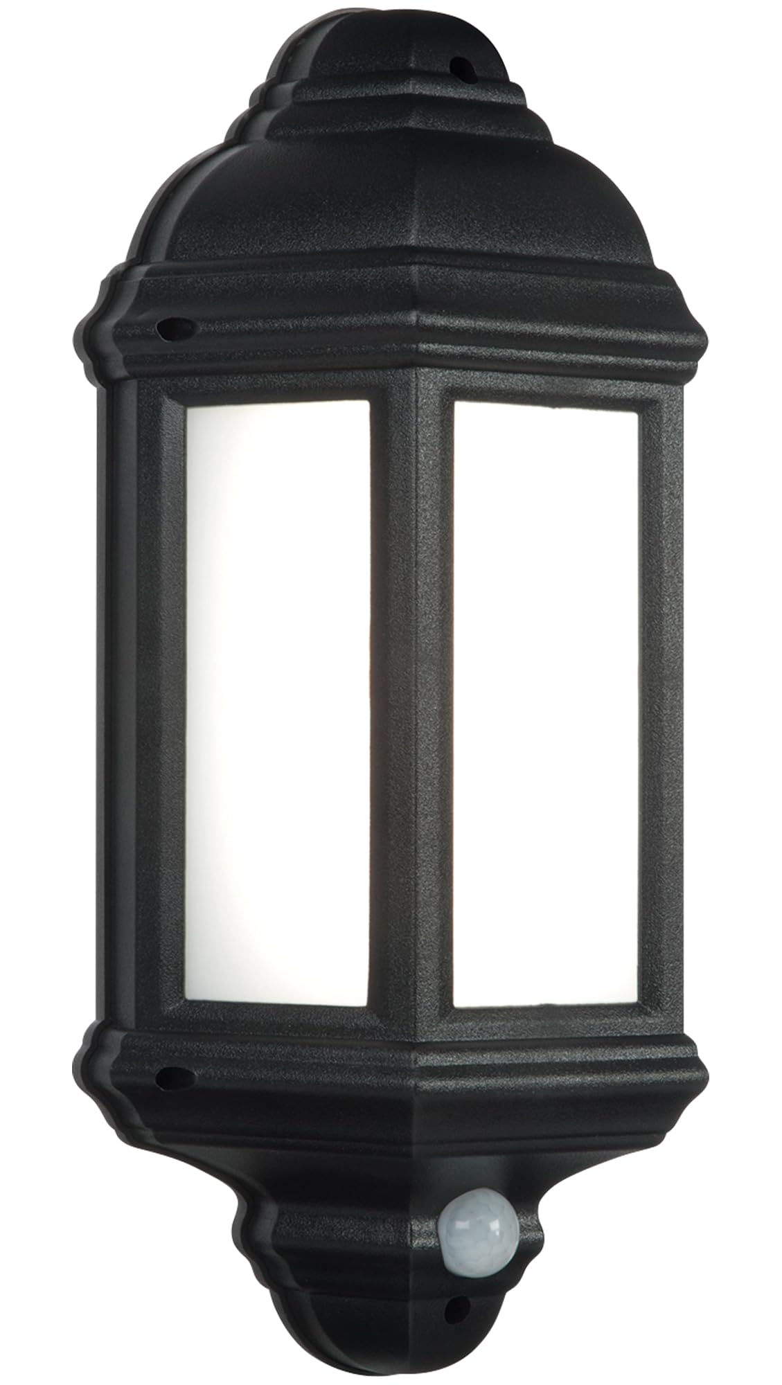 Endon Matt Black Saxby Halbury 7W Black Outdoor Garden Security Pir Motion Sensor Ip44 Lantern Led Wall Light