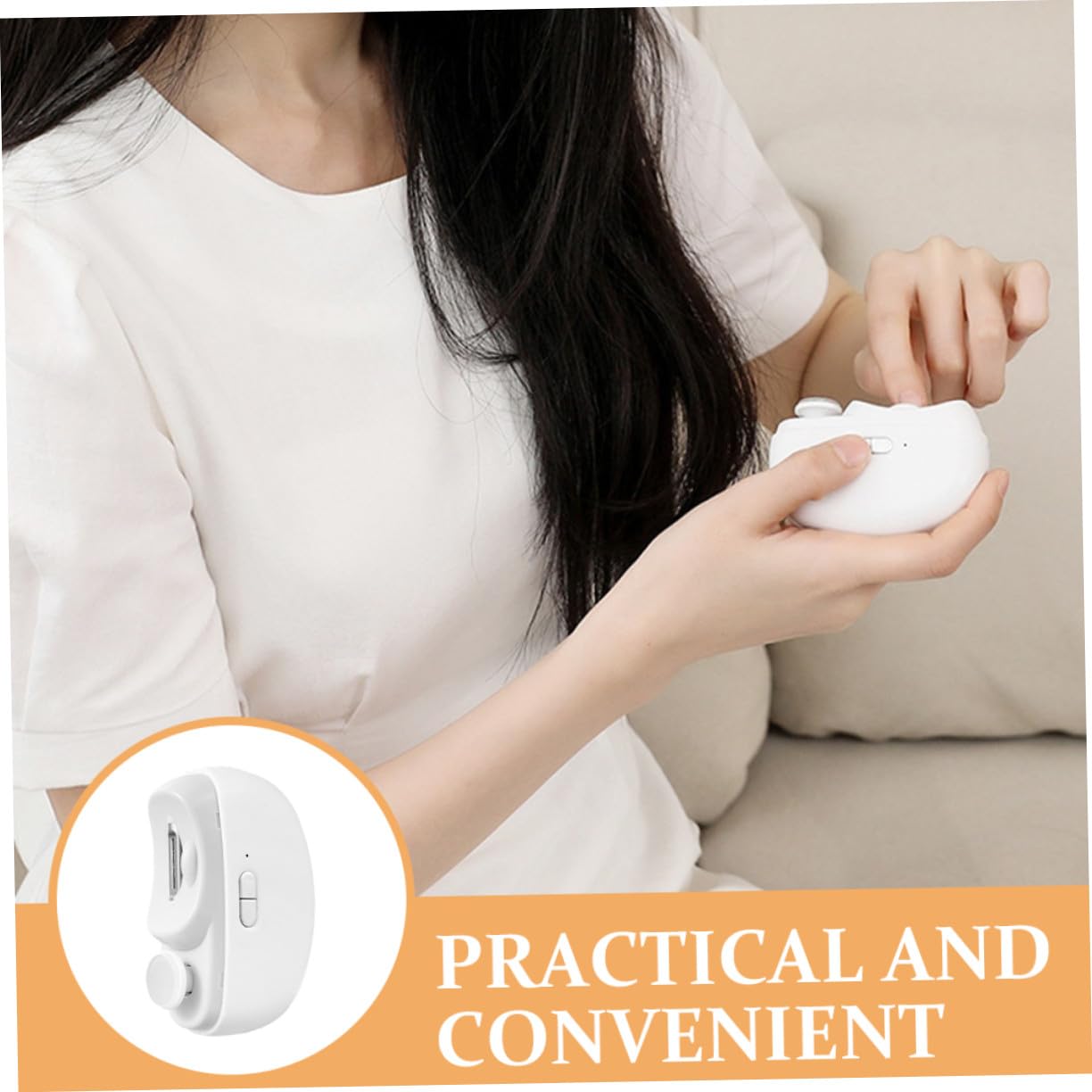 500mah Tagliaunghie Bianco Ricaricabile Automatico Elettrico | Doppia Funzione con Luce, Due Velocità di Rotazione, Abs e Lega, per Adulti e Ragazzo Ragazza