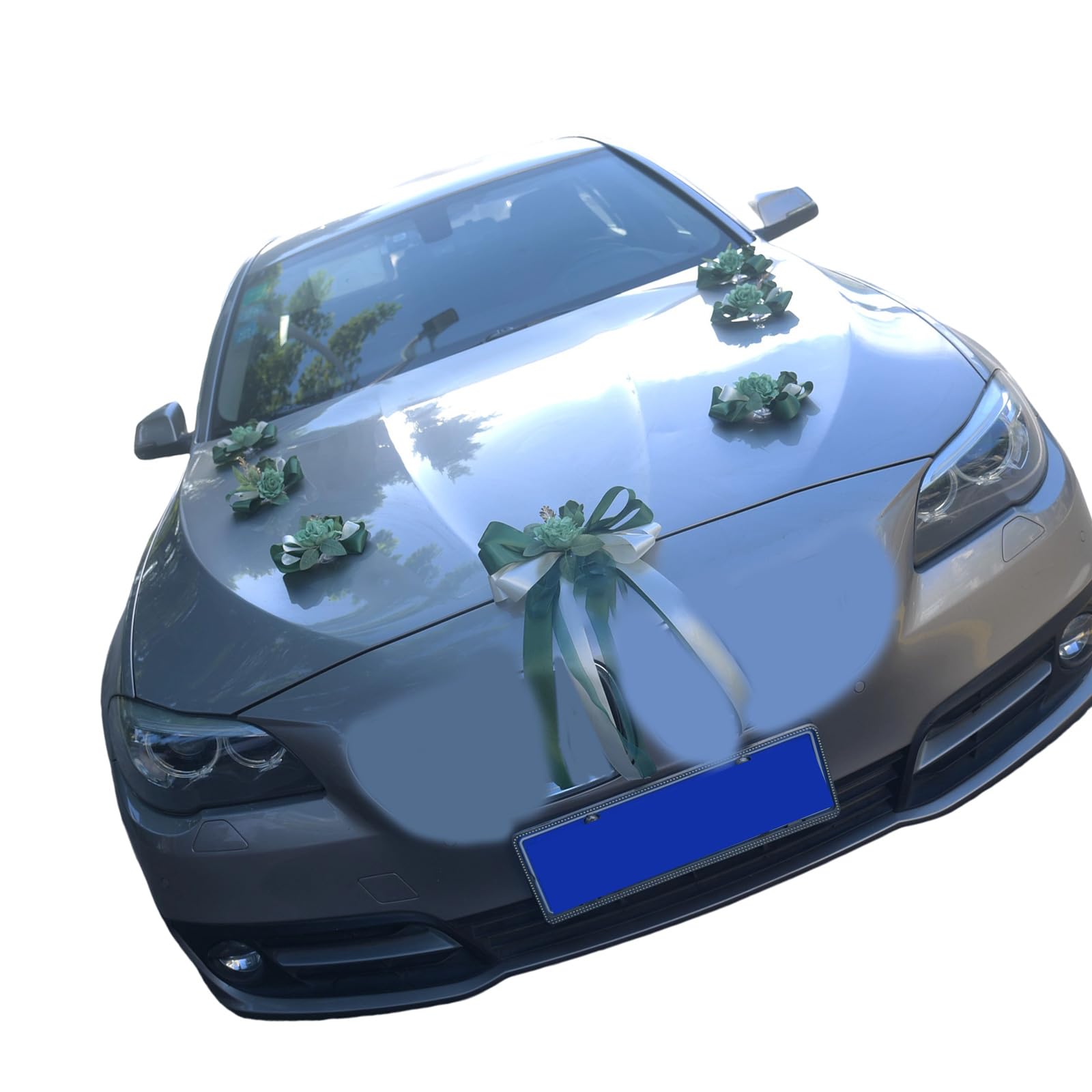 Nucelit Premium Bridal Car Floral Arrangement Set with Detachable Polyester Flowers for Wedding Parties Decors Luxurious Wedding Car Decorations