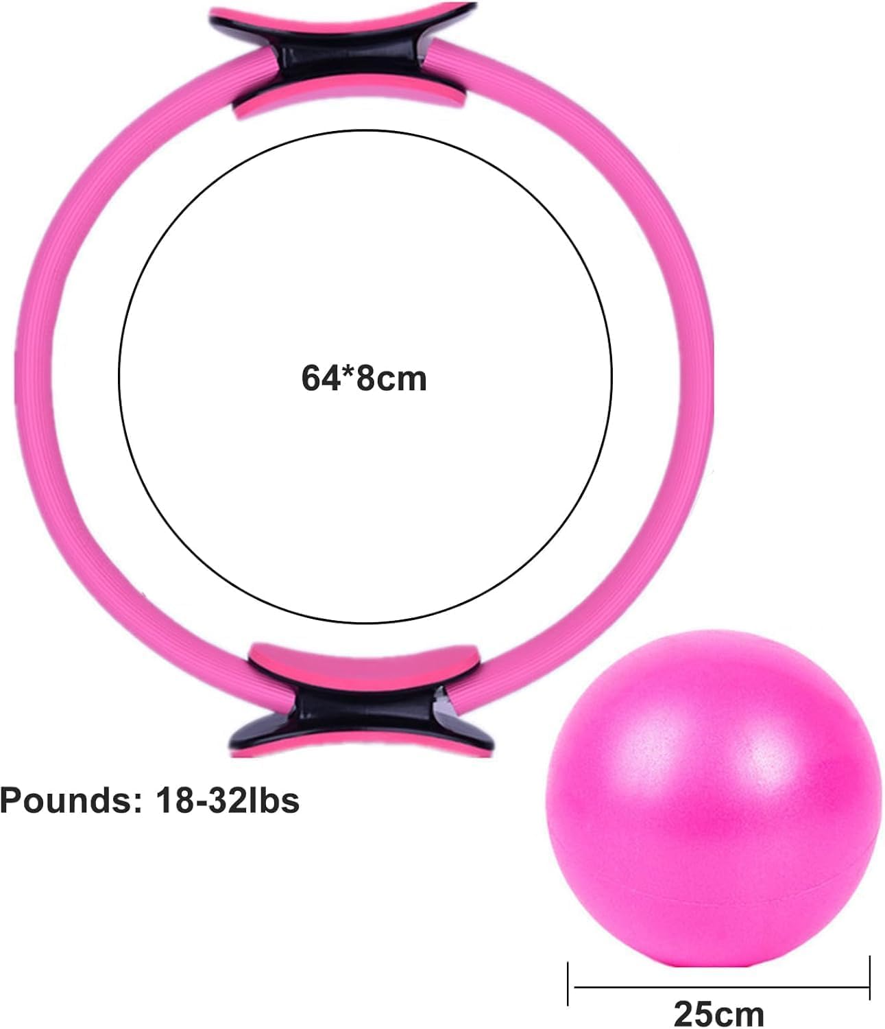 HoldOneLight Essential Pilates Workout Kit für Frauen - Enthält Pilates Ring, 25cm Yoga Ball, Booty Bands & Figure-8 Resistance Band - Komplettes Pilates Equipment Set für Fitnessübungen