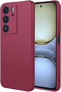 جيني جراب سيليكون لموبايل ريلمي C75/C75X/14X مبطن من الداخل مع حماية كاملة للكاميرا - ارجواني فاتح