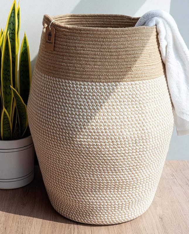 See full amazon price history chart for GRATIFY Large Woven Rope Laundry Basket, 80 L Tall Dirty Clothes Hamper with Handles Storage Blankets, Toy for Bedroom, Living Room (Mix Brown 1 Pcs) GRATIFY Large Woven Rope Laundry Basket, 80 L Tall Dirty Clothes Hamper with Handles Storage Blankets, Toy for Bedroom, Living Room (Mix Brown 1 Pcs) (B0C3737QP8) Amazon Price History, Amazon Price Tracker