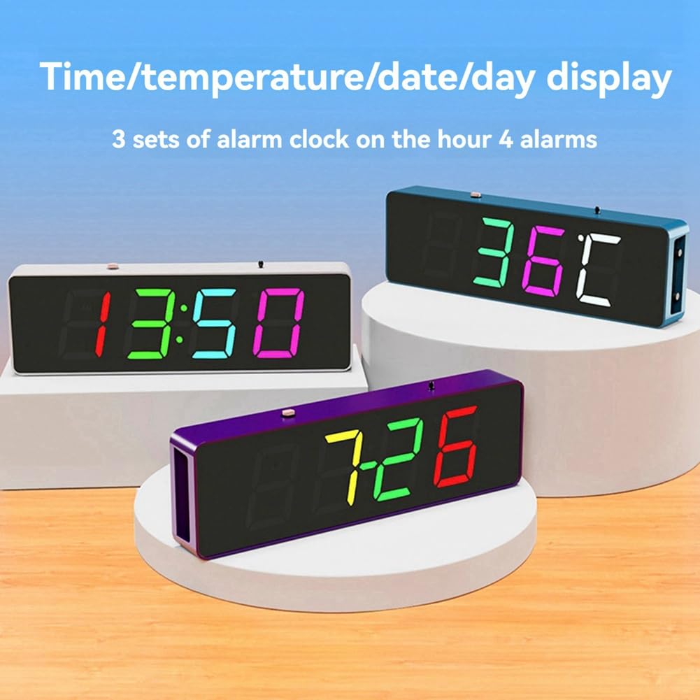 Kit elettronico fai da te digitale RGB LED colorato sveglia Suite 4Digit data temperatura orologio saldatura pratica progetto, B
