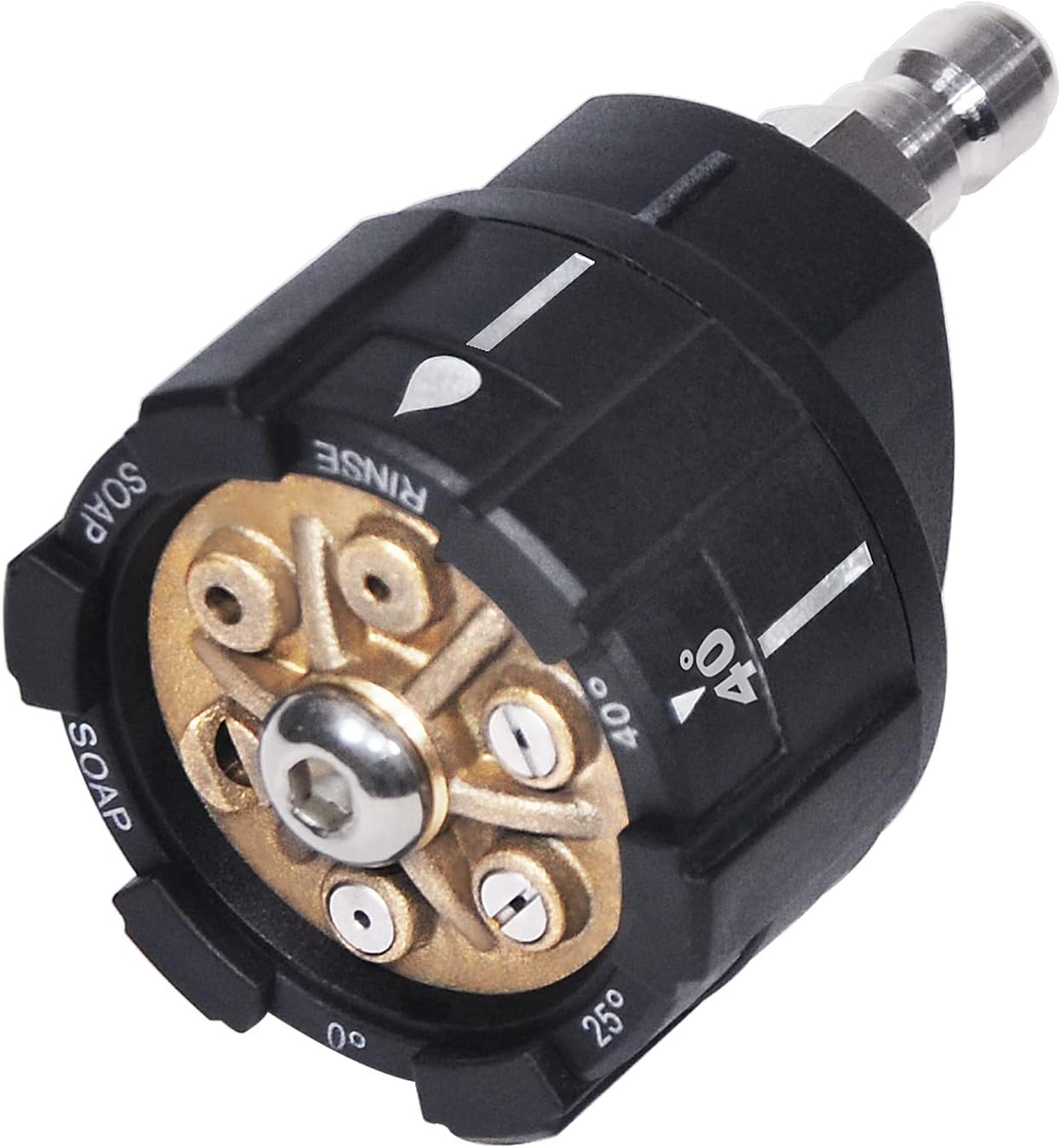 Pressure Washer Nozzle, 6-in-1 Quick Changeover & Easy Adjustable, Power Washer Tips with 1/4 inch Quick Connect, Max 4000PSI & 4.0GPM