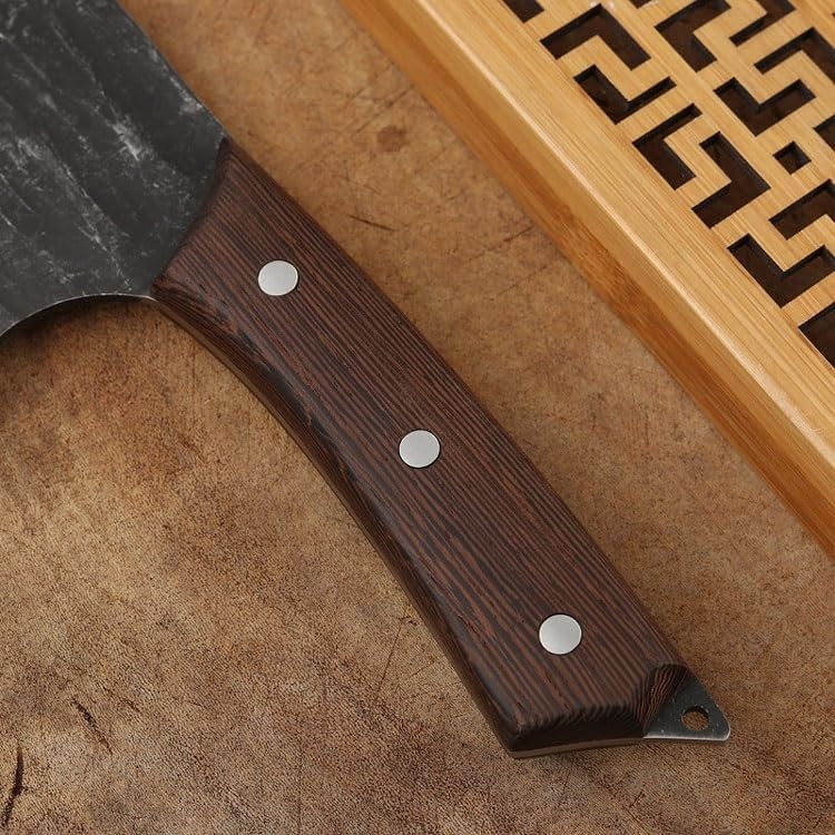 Meat Cleaver,Cleaver Knife Handmade Forged Chinese Cleaver Chef Knife Clad Steel Vegetables Meat Slicing Tools Professional Kitchen Cooking Tools (Color : Only Knife), LAMAJIGA5844