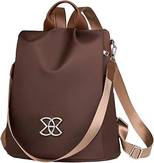 Backpack Purse for Women, Large Capacity Anti Theft Backpacks Waterproof Portable Shoulder Bag for Travel Business, Brown