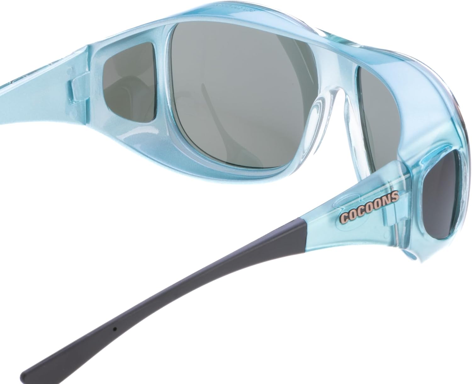 Cocoons Glossy Polarized Fitover Sunglasses L Pilot Square, Aqua, 62 mm