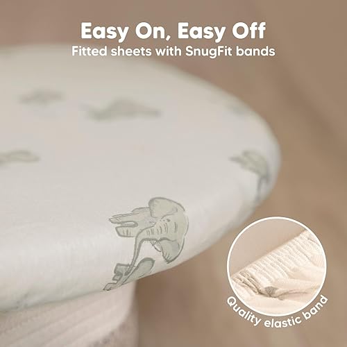 Miniatura 5 de Paquete de 2 sábanas ajustables para moisés para niñas, niños, viscosa derivada de bambú, compatibles con Halo Bassinest Swivel Sleeper, Graco, Baby