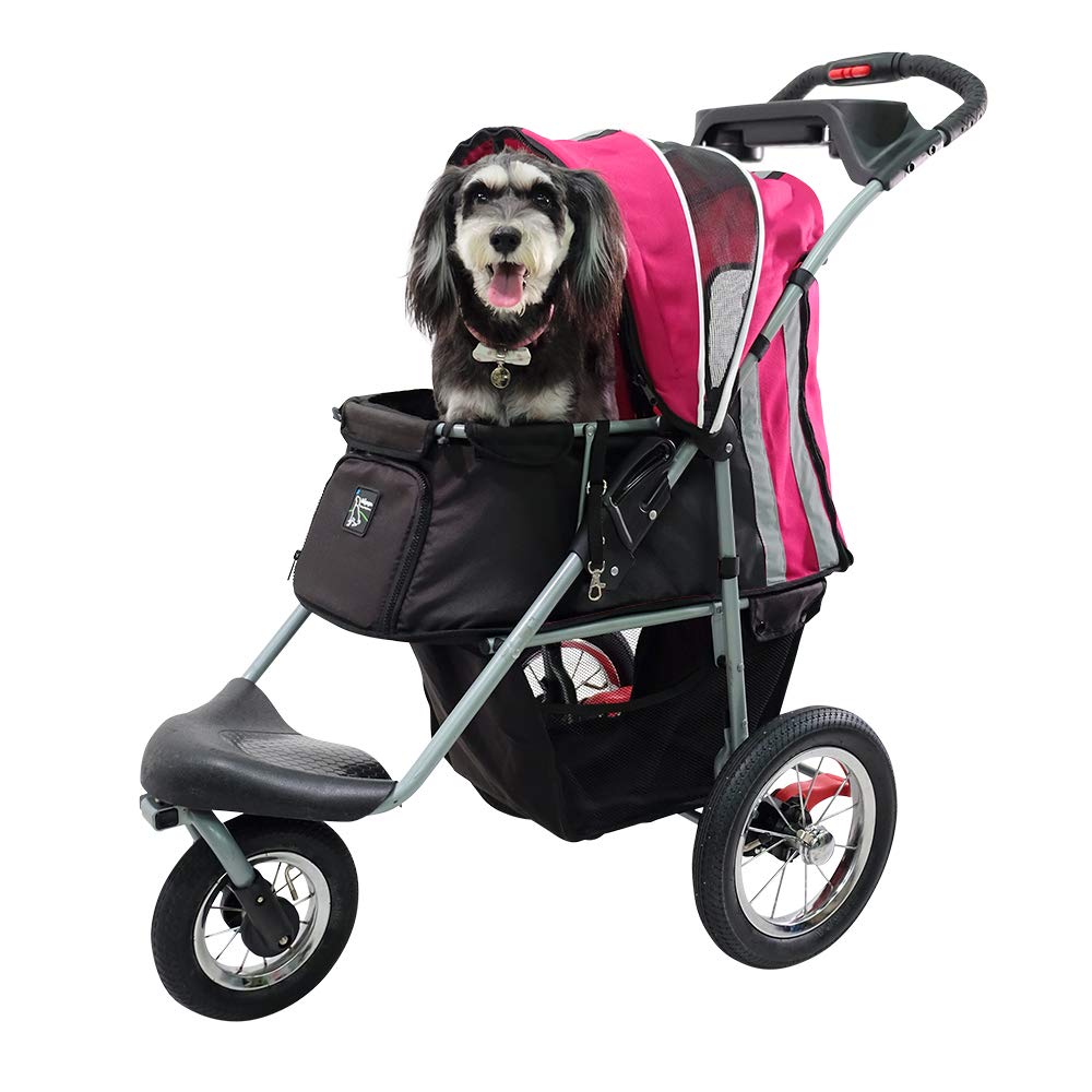ibiyaya Sturdy Dog Stroller, Cat Stroller for Heavy Everyday Use, Air Filled Tires with Suspensions