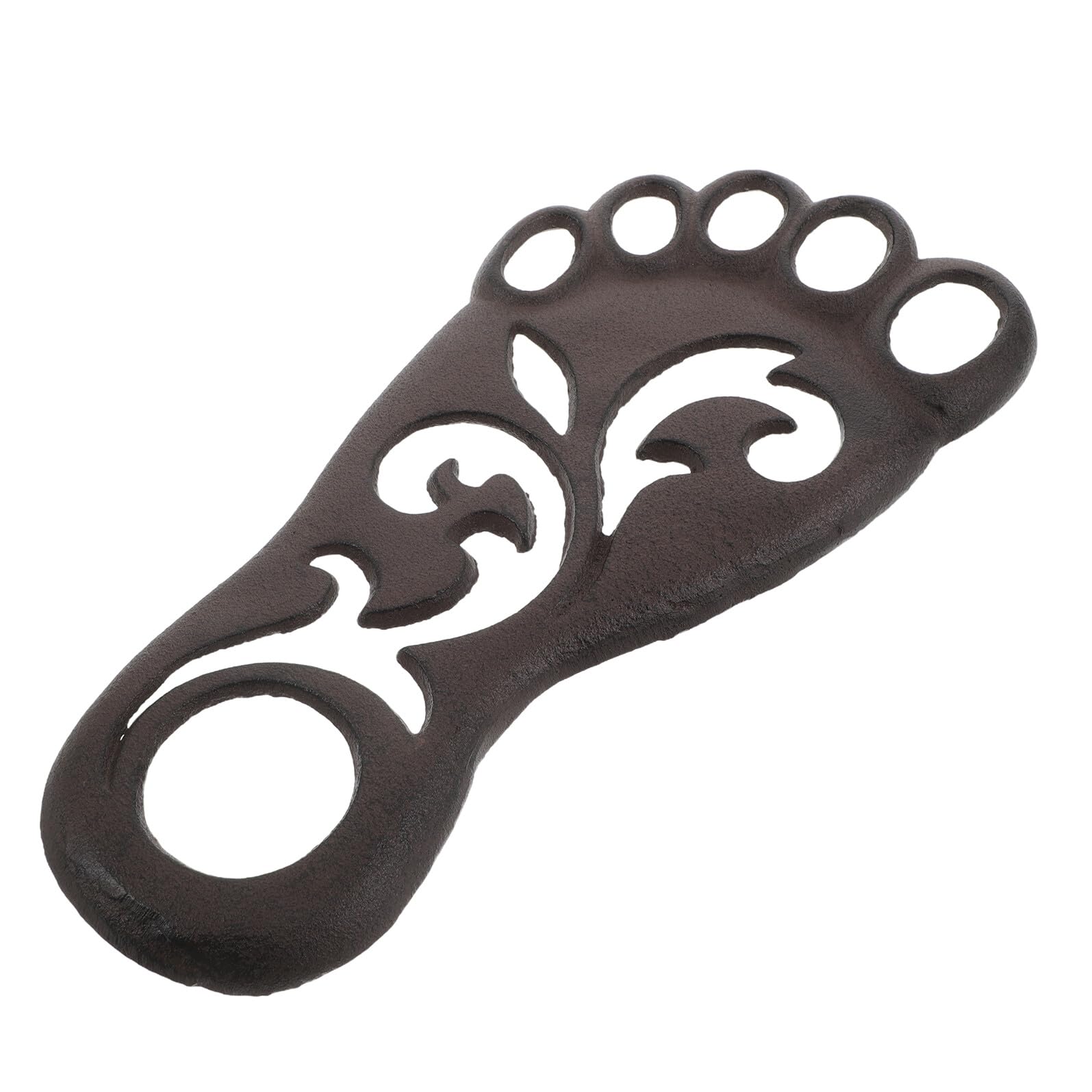Paillasson pied gauche en fonte Milisten 30 cm pour jardin rustique