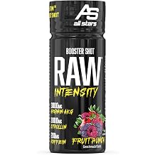 All Stars Raw Intensity Booster Shot Fruit PunchPre-Workout Shots mit Aminos uren & Koffein BCAA Energy Ampullen fettarm & zuckerarmFitness Drink fl ssig & verzehrfertig 60 ml16St ck1er Pack