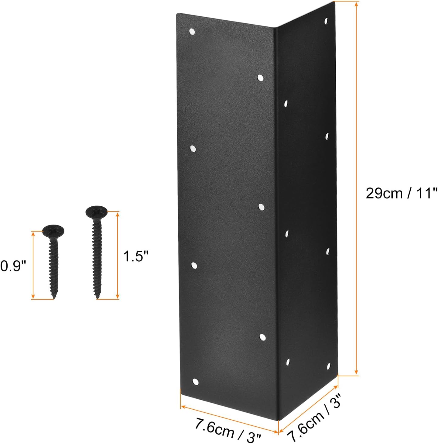 uxcell 12pcs Raised Garden Bed Corner Brackets for 12''-16'' Bed, Metal Garden Corner Bracket for Furniture Flower Vegetable Planter Garden, Black