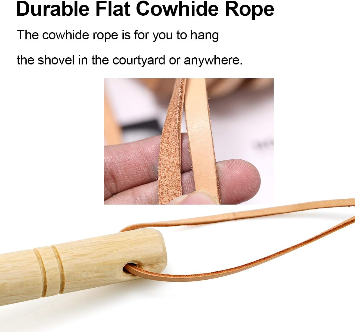 Claw Rake with Mesh Net, 15 Inch Japanese Hand Rake, 5-Tine Ninja Steel Clamming Claws, Long Handled Shell Clam Digger, Dig Seafood Accessories with Flat Cowhide Rope, Lightweight, Sturdy, Compact
