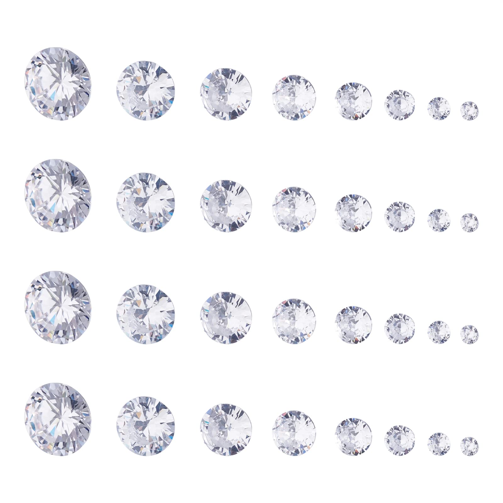 Bestewelry 230pcs Cubic Zirconia Stones Cabochons Clear Loose CZ Stones Faceted Diamond Shape Cabochons for Jewellery Making Embellishment โ image 1
