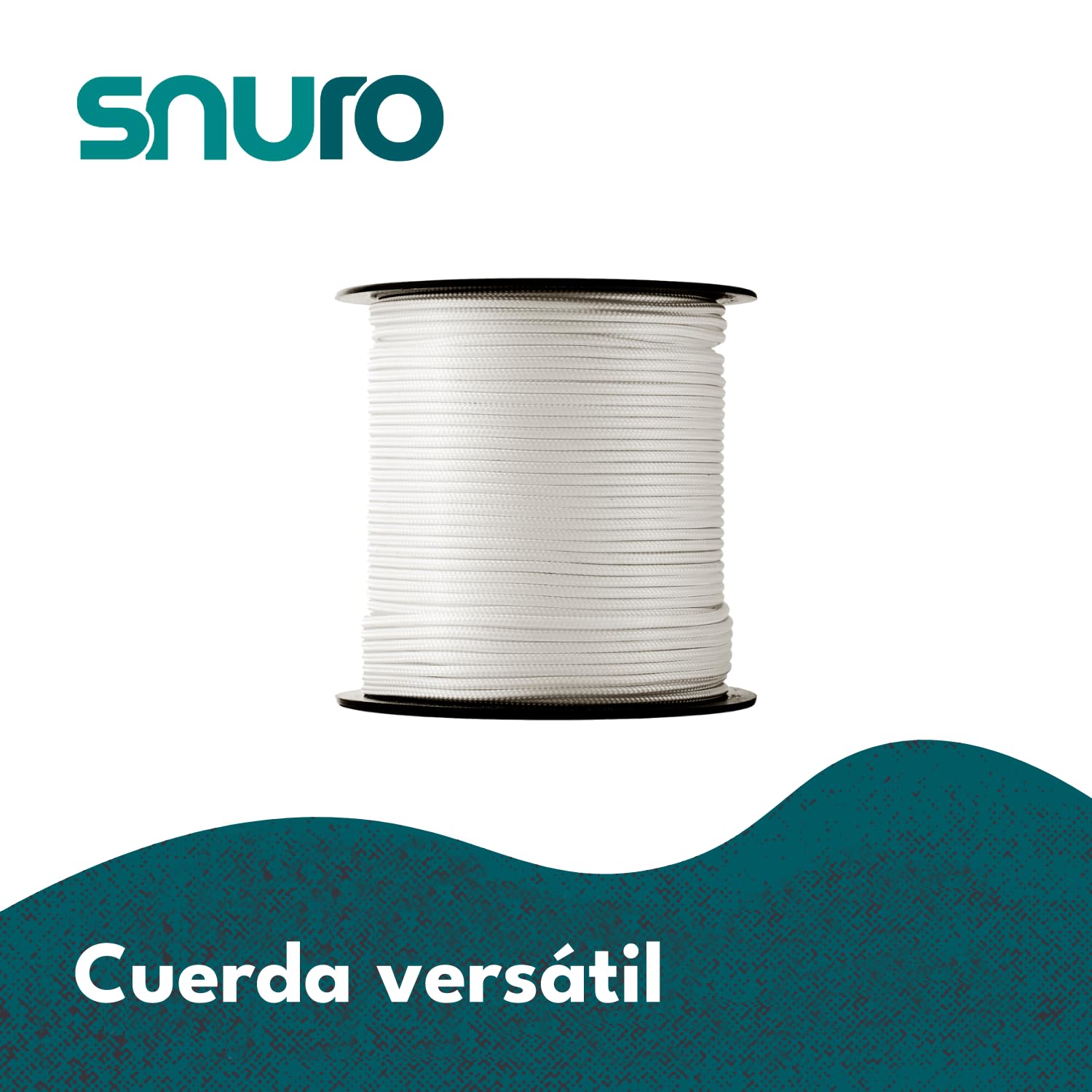 Cuerda de nailon (4 mm, 50 m, color blanco) – Cuerda de paracord con material de nailon fuerte – resistente al desgarro y ligera