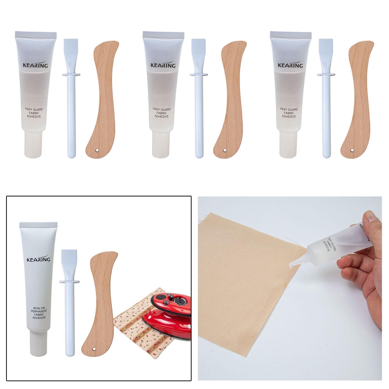 MERISHOPP®Fray Guard Fabric Glue Sewing Supplies for Dry Cleaning Washing Frayed Cloth|Crafts | Multi-Purpose Craft Supplies | Adhesives & Tape |1 Set of Fabric Glue 2