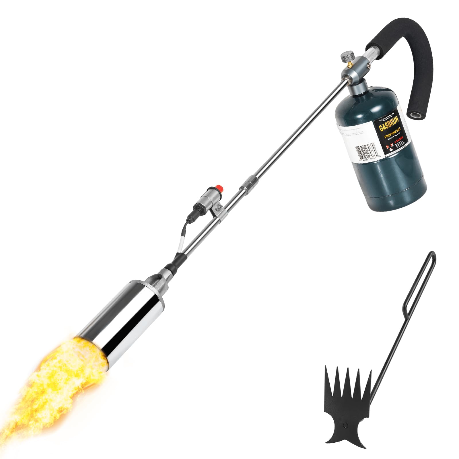 GasBRUH 200,000 BTU Propane Torch Weed Burner with Rake