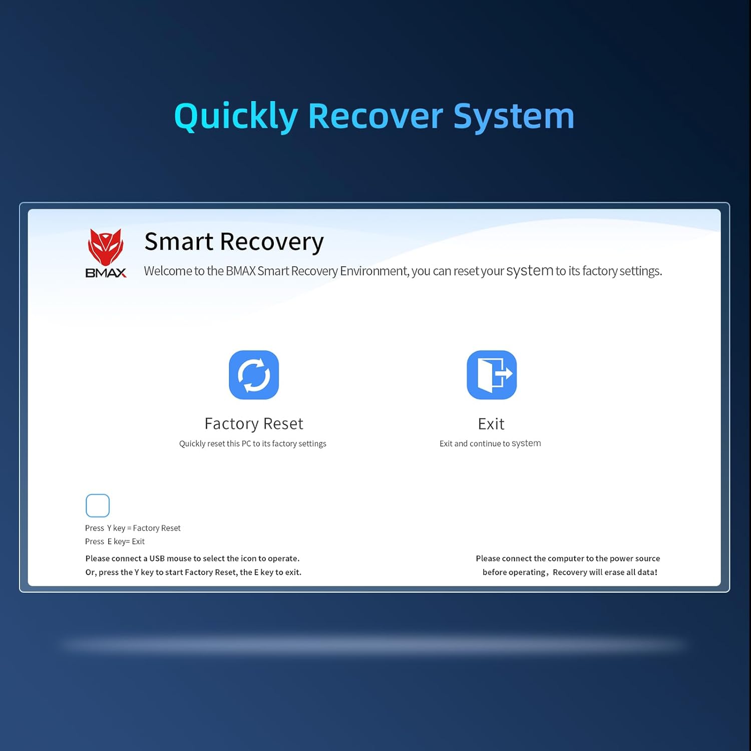 Bmax Smart Recovery Screen