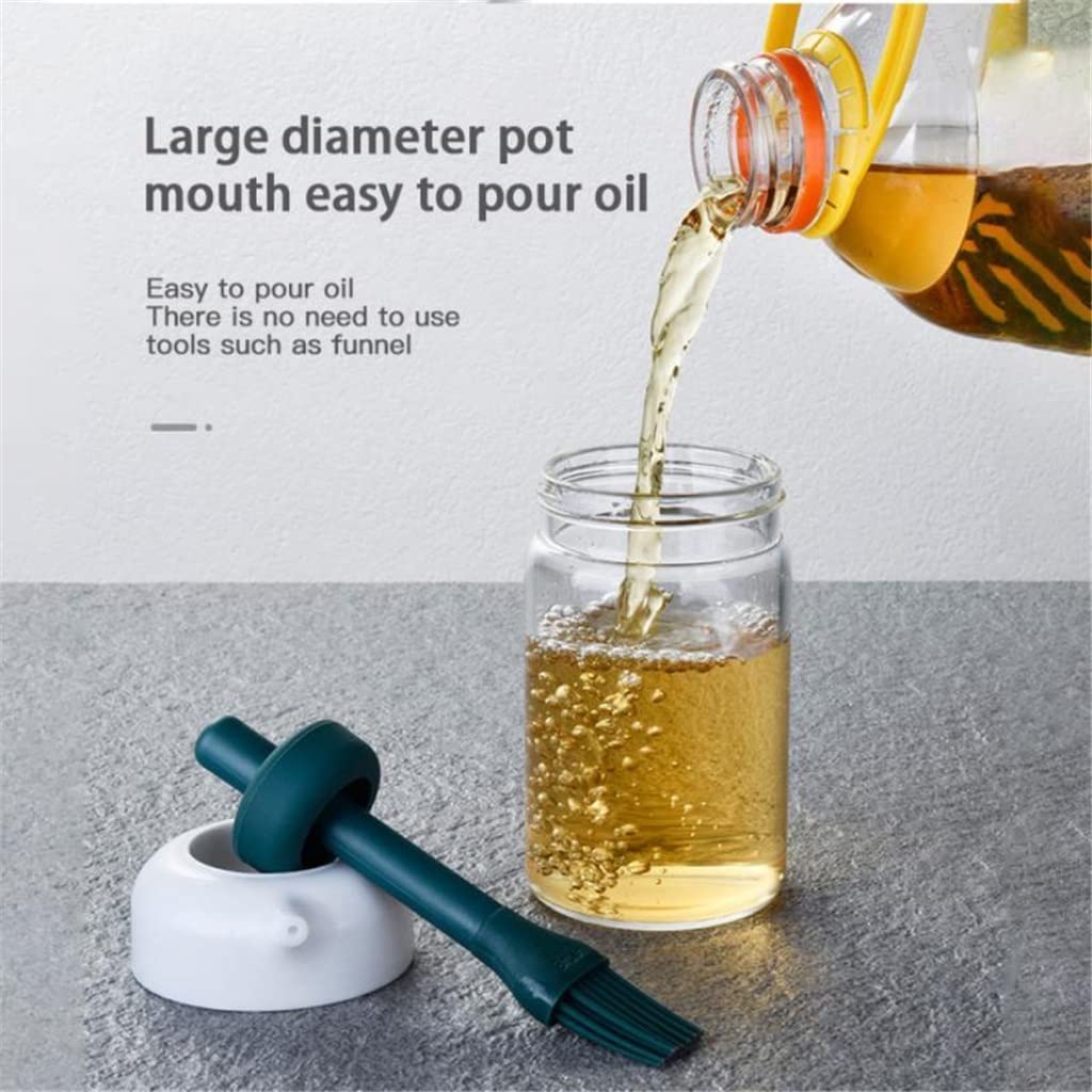 Bottiglia di olio in silicone pennello aceto lattina salsa serbatoio olio spezie pennello olio cucina barbecue ad alta temperatura spazzola accessori (colore: blu, dimensioni: 6,8 x 13,5 cm)