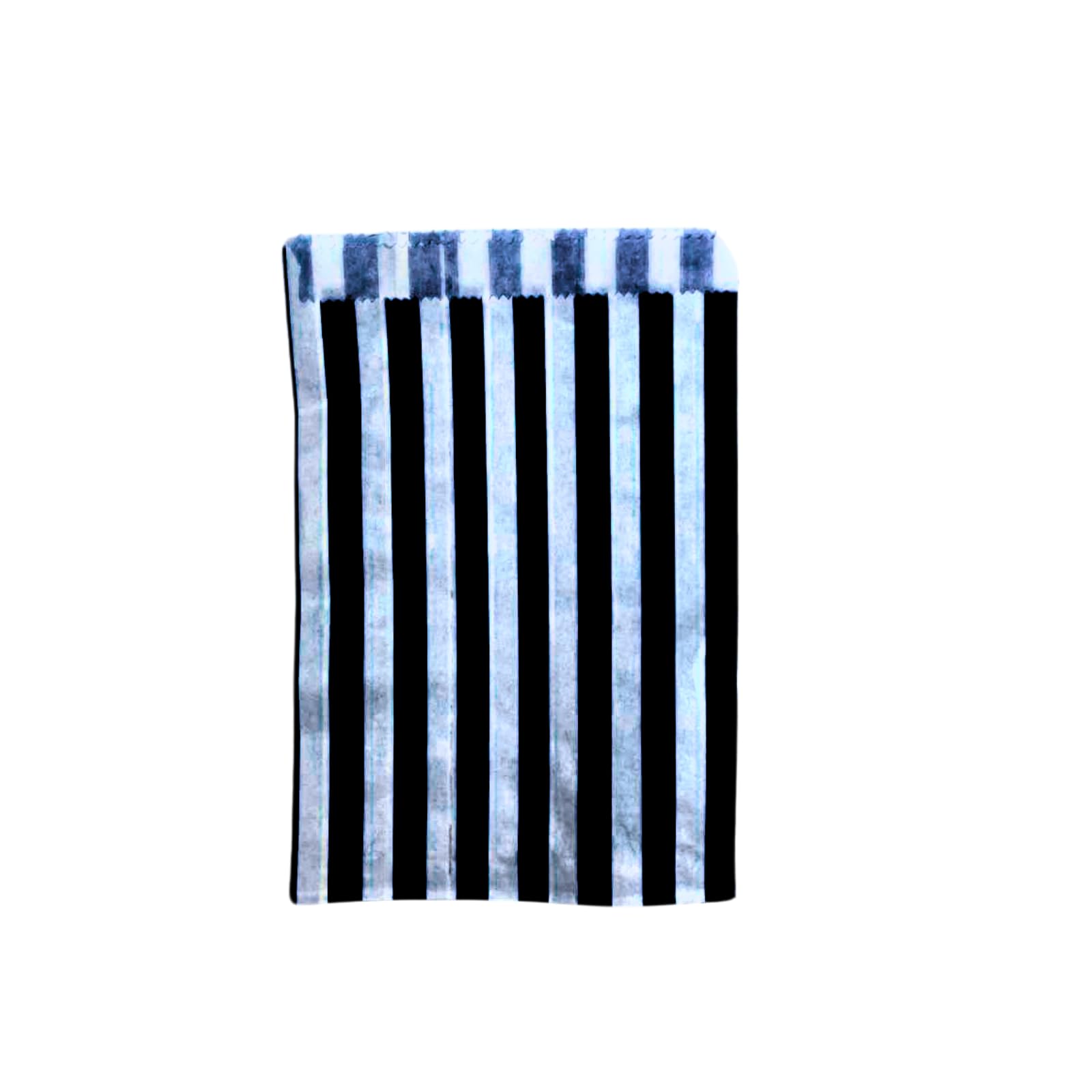 Completeshopfittings Black Pick N Mix Sweet Candy Striped Paper Treat Bags - 5X7" Pack Of 100