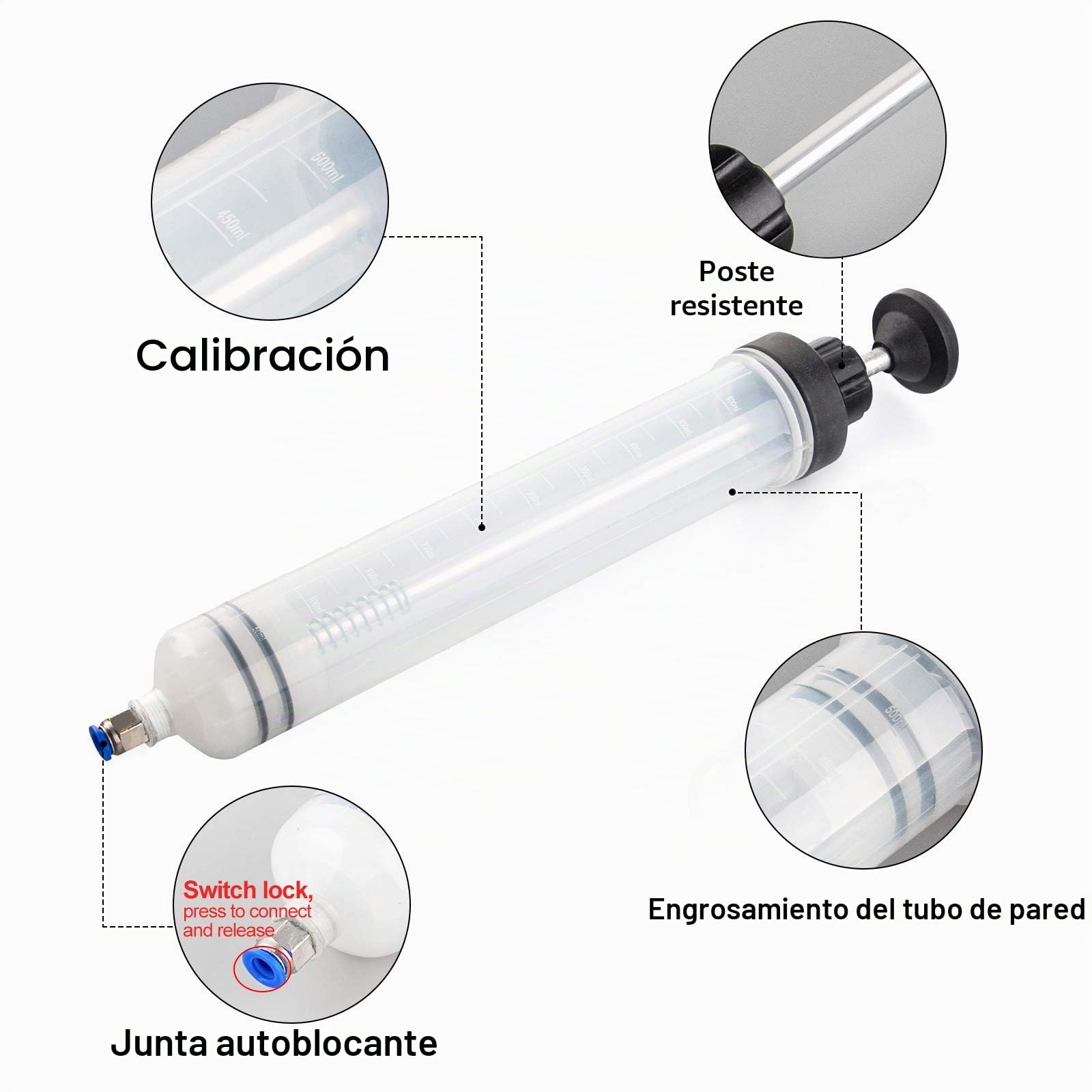 Aceite SuccióN Jeringa 500mL,Bomba Extractora De LíQuido, Bomba Manual De Aceite,Jeringa De SuccióN De Aceite con Manguera