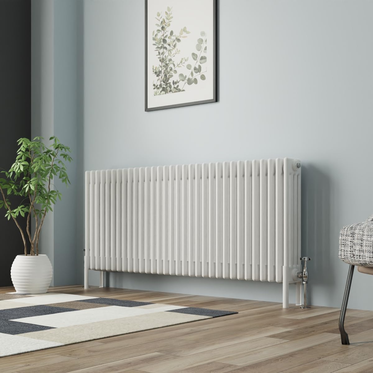 NRG Cast Iron Radiator Four Column 600x1460mm Gloss White
