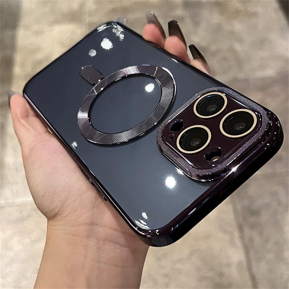 Étui de téléphone magnétique violet ENILSA avec pare-chocs carré