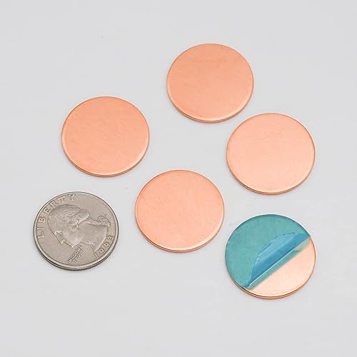 Miniatura 4 de ABBECIAO Espacios en blanco para estampado de cobre, círculos de cobre sólido de 1 pulgada0.984 in para estampado de metales y fabricación de joyas,