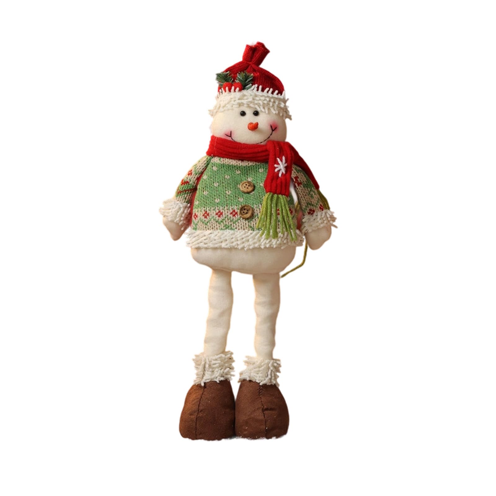 Woedpez Stretchable Christmas Figurines Santa Snowman Reindeer Retractable Size Festival Homes Decoration Polyester Craft Retractable Christmas Parties Decoration
